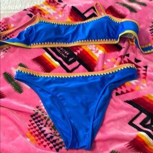 No Boundaries Blue and Yellow Bikini Set